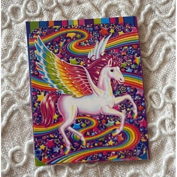 Lisa‎ Frank Sticker Rainbow Stars Unicorn Horse Pony Glitter Sparkles 1.75x1.25" - Picture 1 of 2